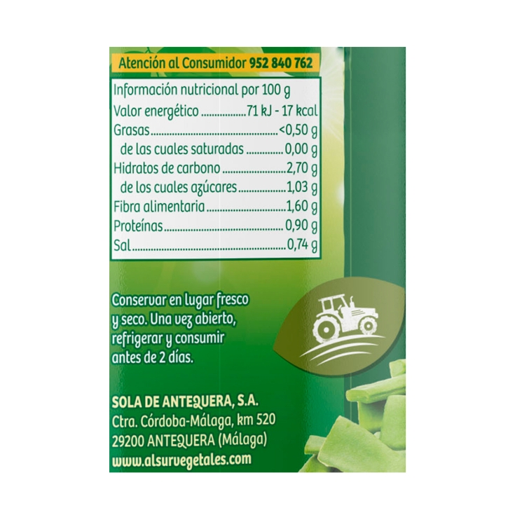 judías verdes anchas frasco, 360g