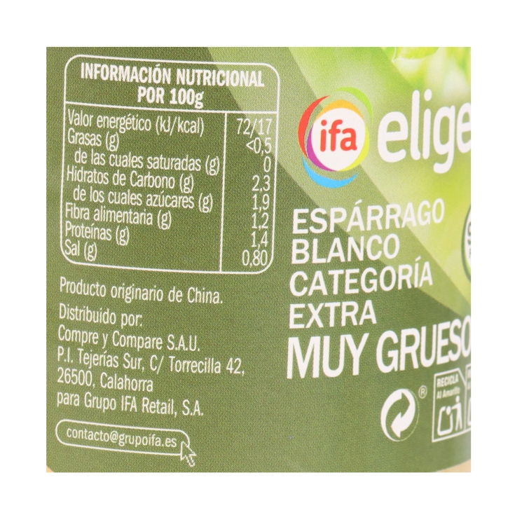 espárrago blanco 9/12, 325g