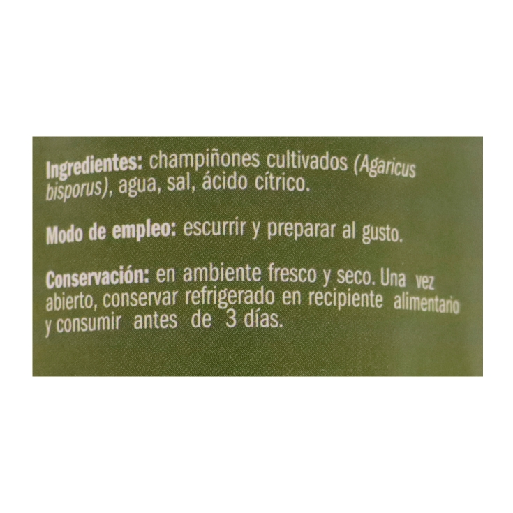 champiñón entero, 355g