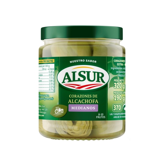 corazones de alcachofa 5-7 frasco, 190g