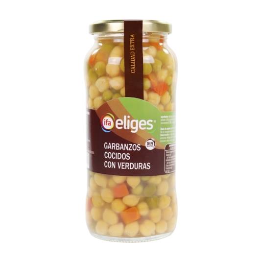 garbanzos cocidos con verduras, 400g