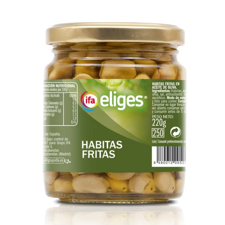 habitas fritas en aceite oliva, 250g