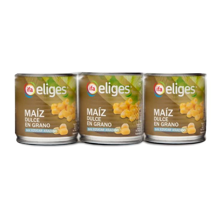 maíz sin azúcares añadidos lata 150g, pack-3
