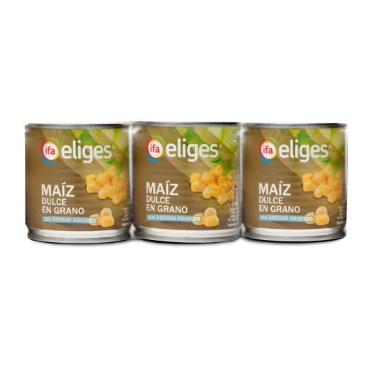 maíz sin azúcares añadidos lata 150g, pack-3