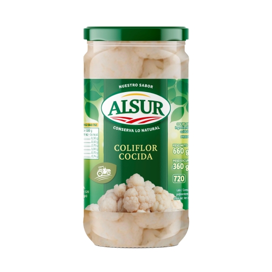 coliflor cocida frasco, 360g