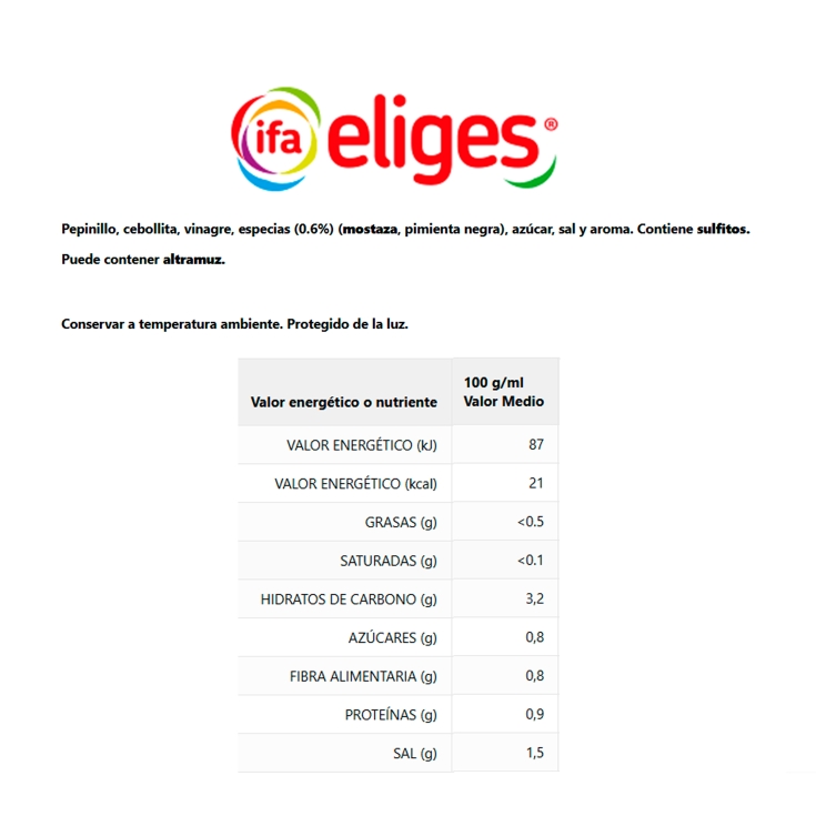 pepinillos especiados pequeños acidos, 230g