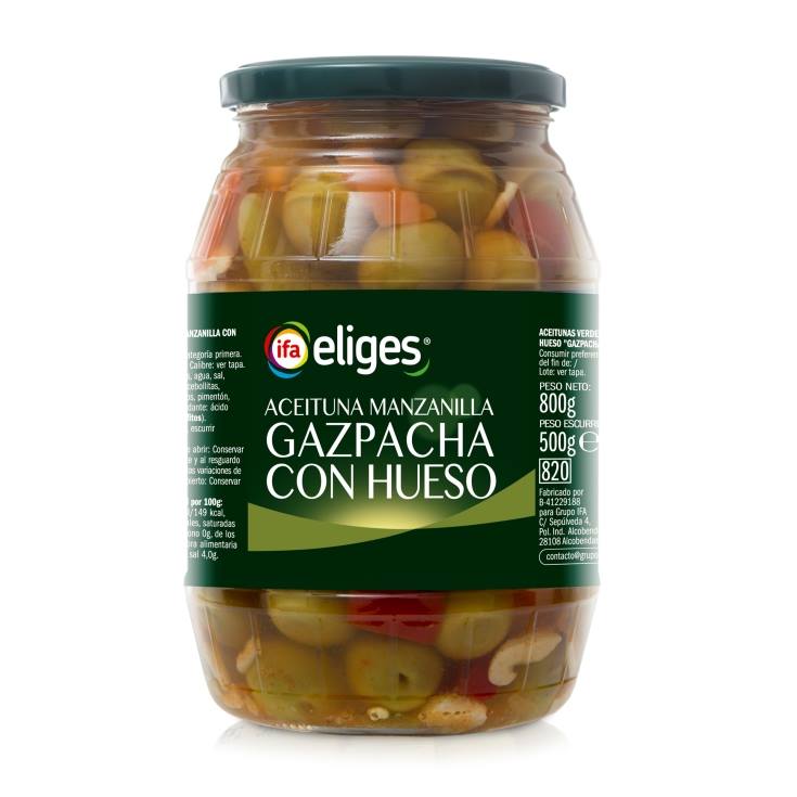 aceituna gazpacha con hueso frasco, 500g