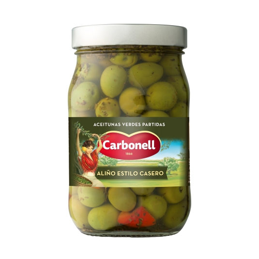 aceitunas c/h verdes aliñadas, 450g