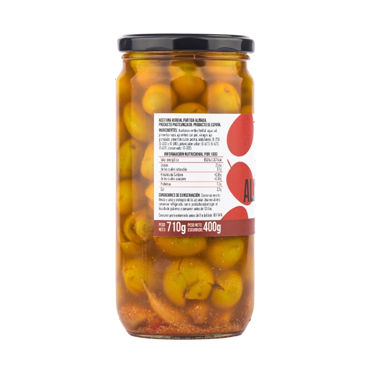 aceitunas partidas aliño casero, 400g