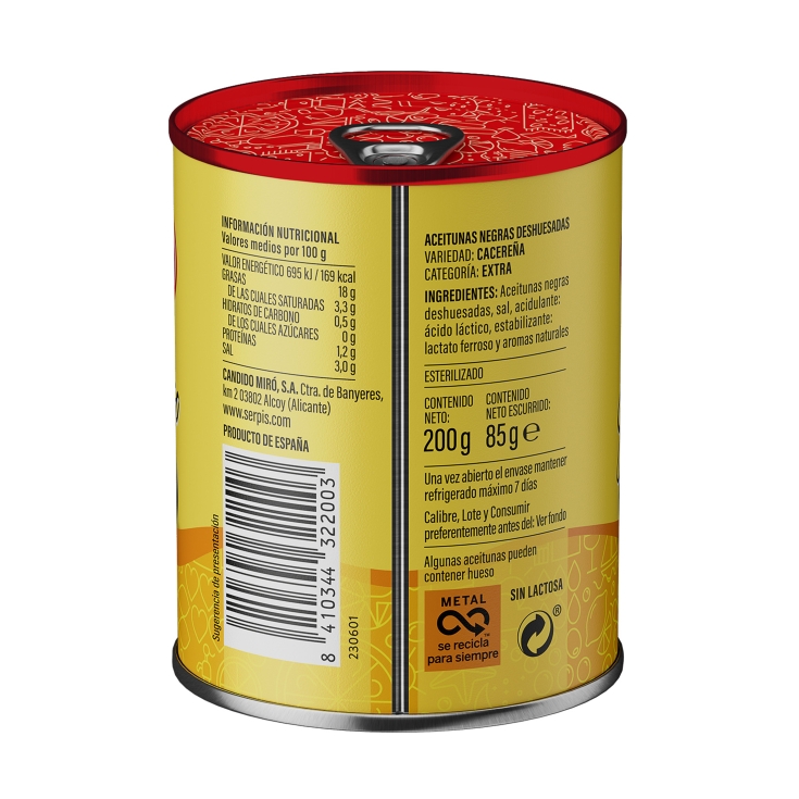 aceitunas negra sin hueso, pk-2
