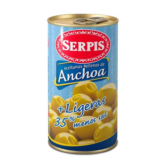 aceitunas +ligeras rellena anchoas, 150g