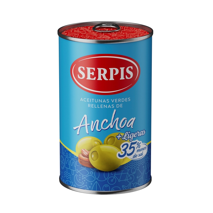 aceitunas +ligeras rellena anchoas, 130g