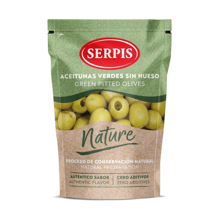 aceitunas verdes sin hueso nature, 75g