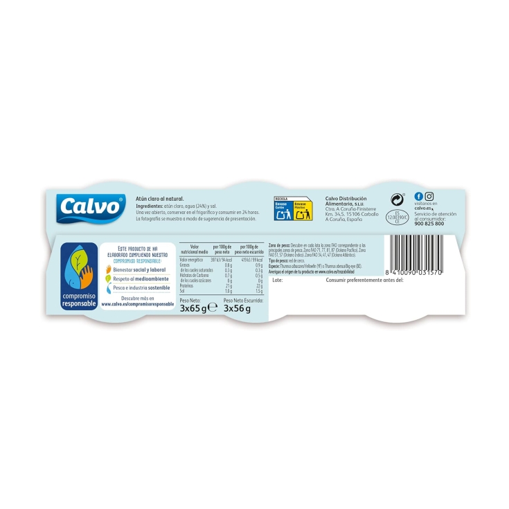 atún claro supernatural lata 56g, pk-3