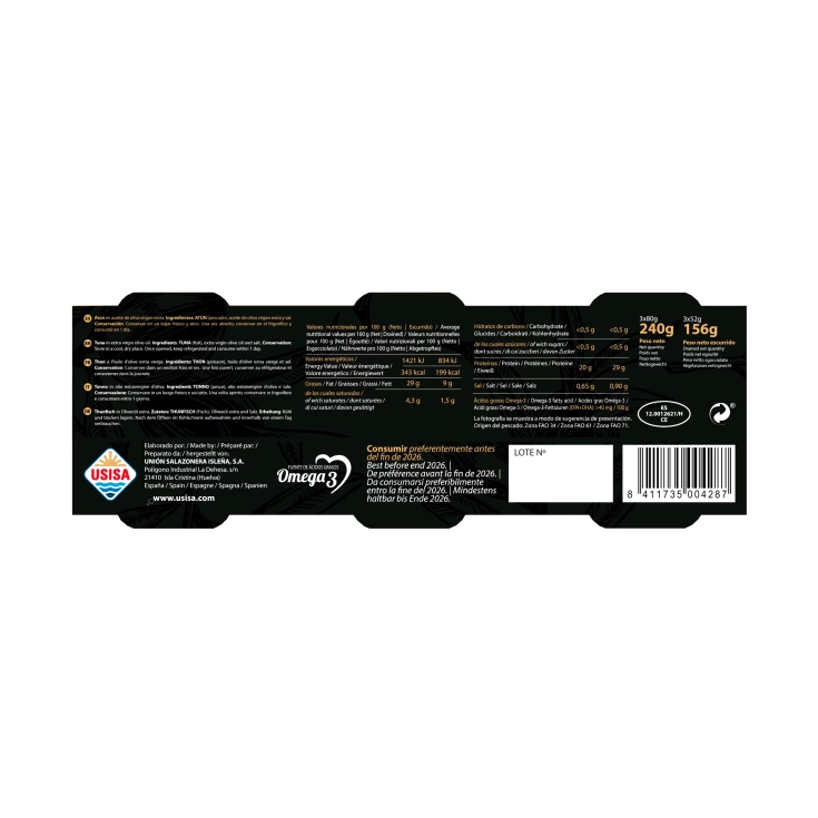 atún en aceite de oliva virgen extra 52g,pk-3