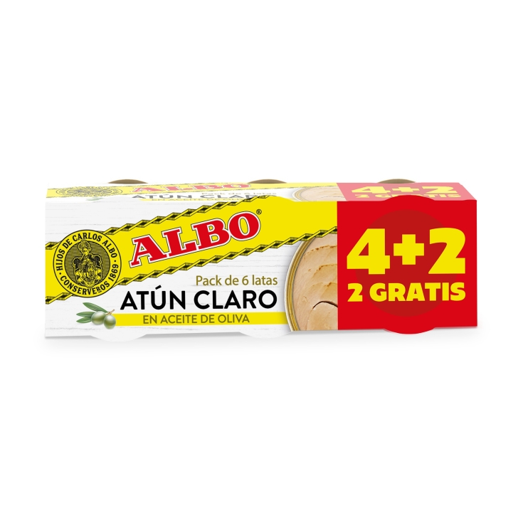 atún claro en aceite de oliva, pk-4+2 gratis