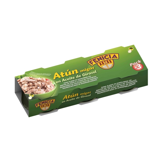 atún migas en aceite girasol 52g, pk-3