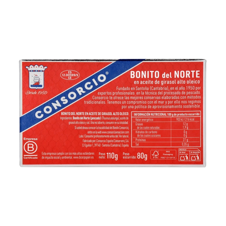 bonito en aceite de oliva, 80grs