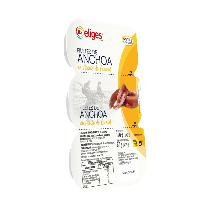 anchoas aceite girasol 29g, pk-3