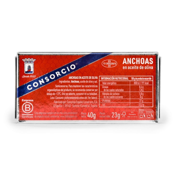 anchoas en aceite de oliva, 23g