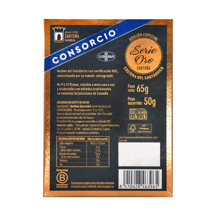 anchoas aceite oliva xl, 65g