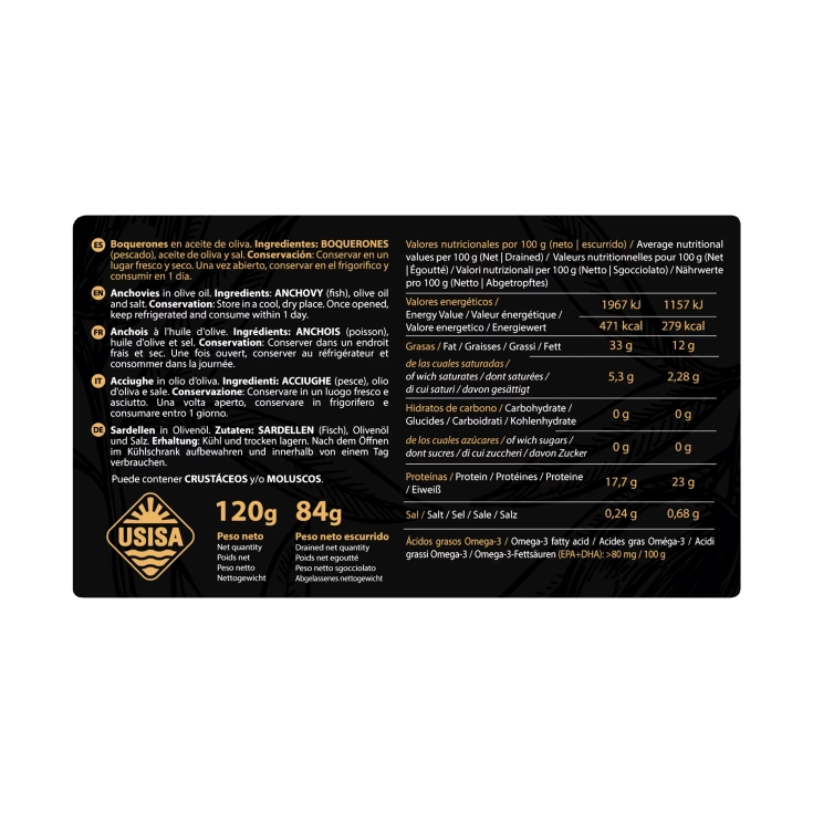 boquerones en aceite de oliva, 84g