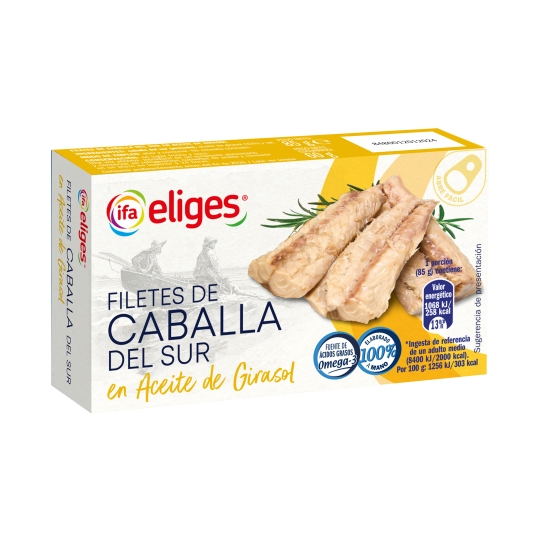 filetes caballa en aceite de girasol, 60g