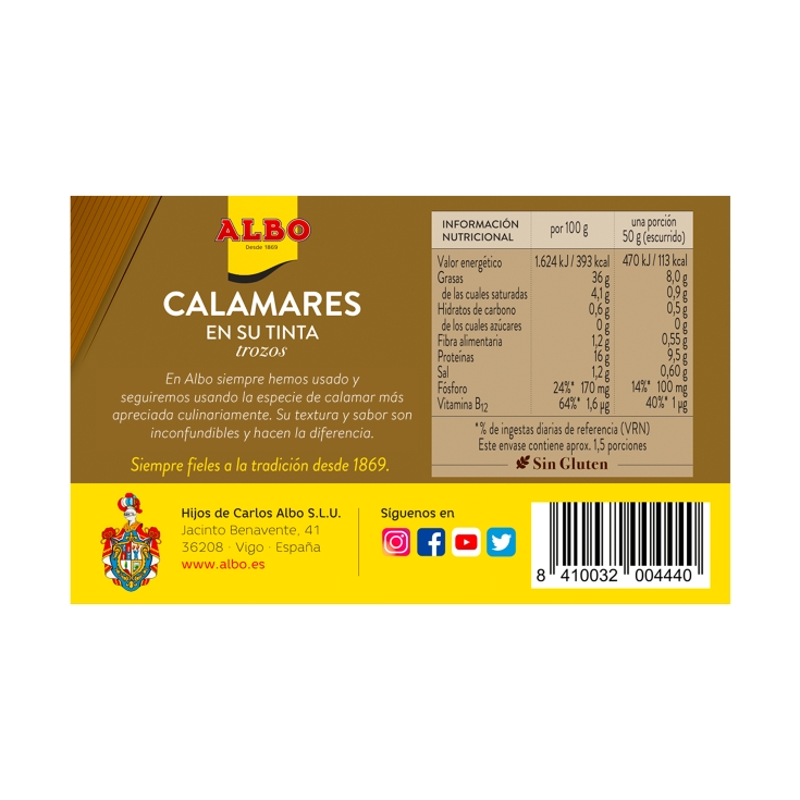calamares en su tinta, 72g