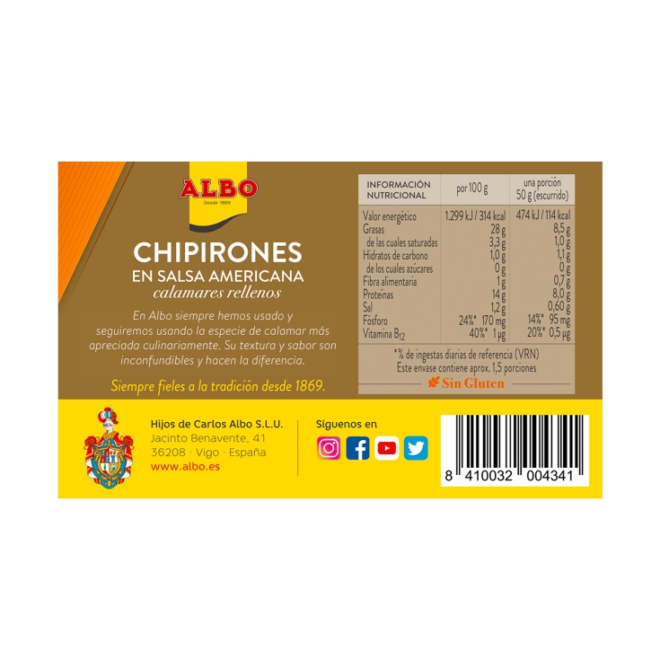 chipirón en salsa americana, 72g