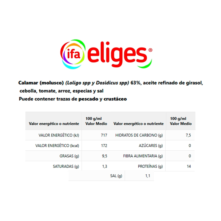 chipirónes en salsa americana, 72g