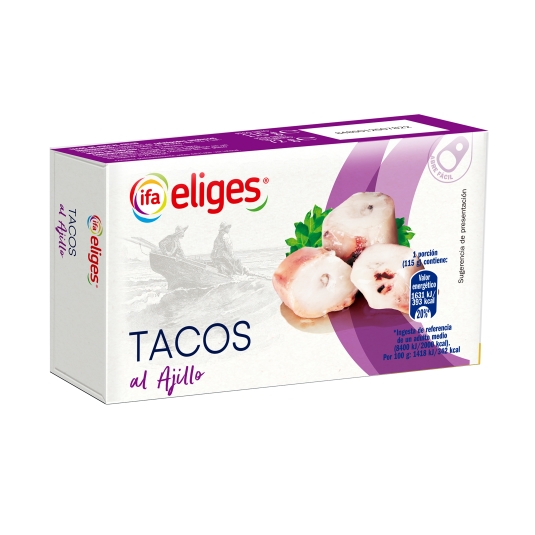 tacos de pota al ajillo, 72g