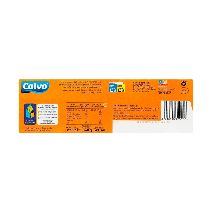 mejillón escabeche lata 40g, pk-3