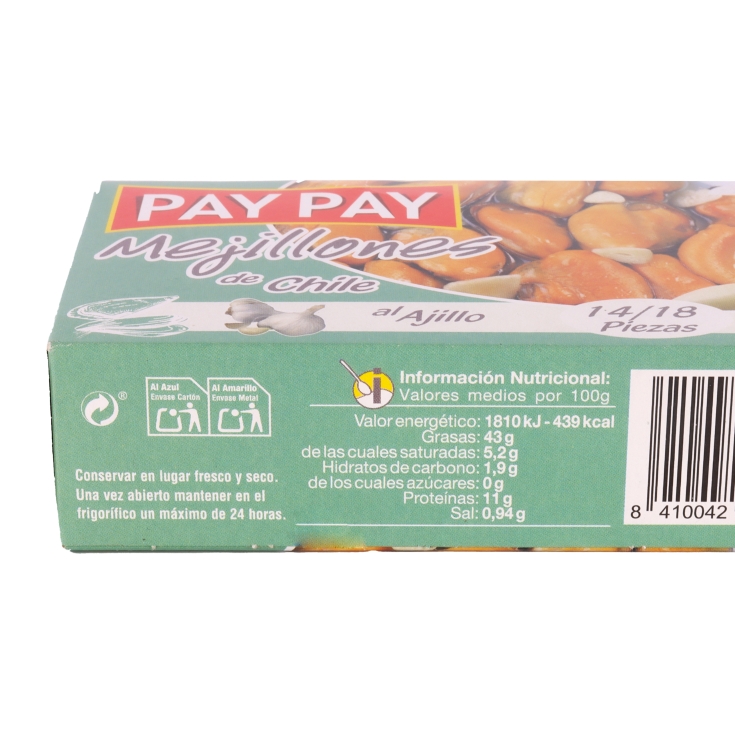 mejillón de chile al ajillo 14/18 piezas, 70g