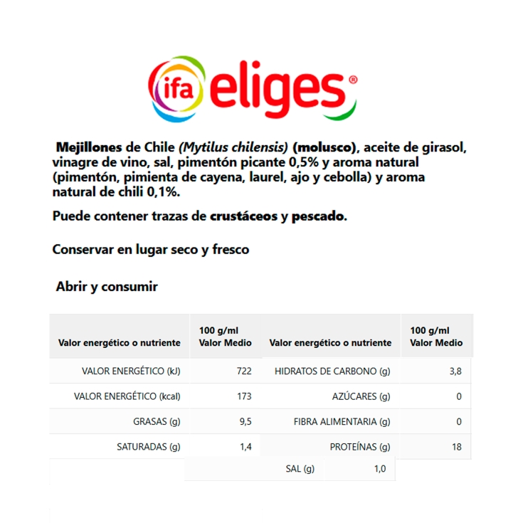 mejillón de chile picante 13/18, 69g
