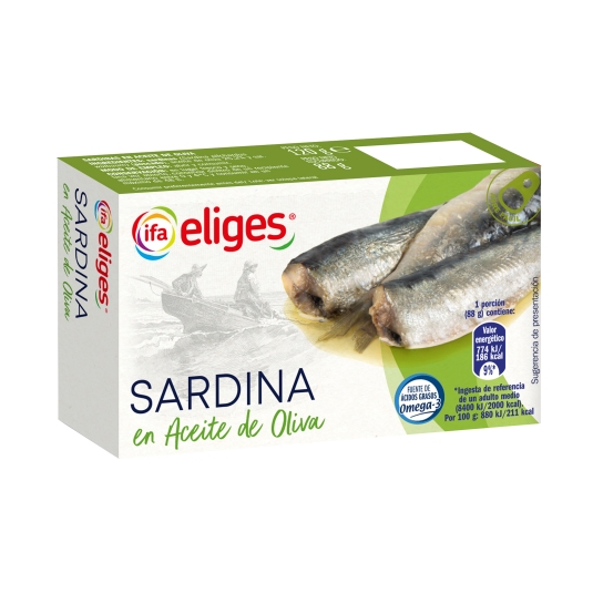 sardinas en aceite de oliva lata, 88g