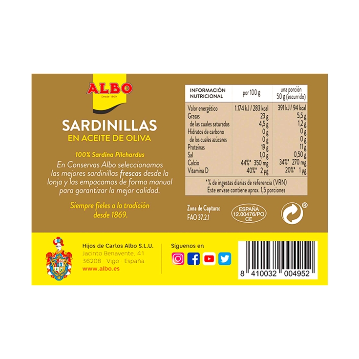sardinillas en aceite oliva, 82g