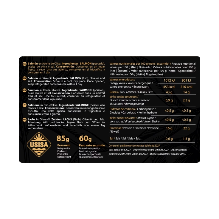 salmón en aceite oliva lata, 60g