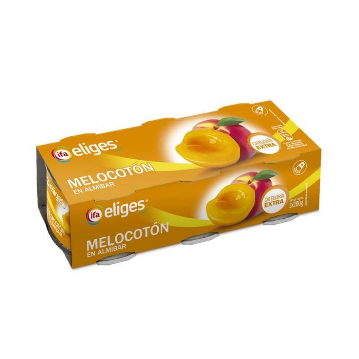 melocotón en almíbar 200g, pk-3