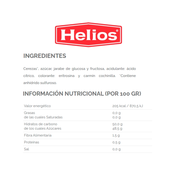 cerezas rojas en almíbar, 160g