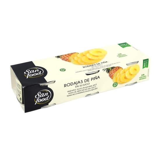 piña rodaja en su jugo lata 220g, pk-3