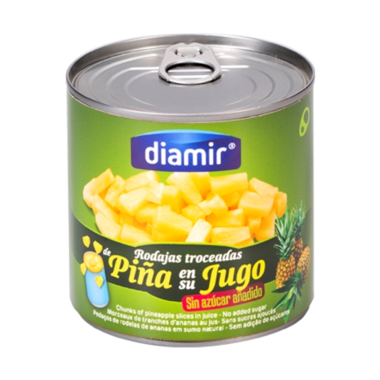 piña en su jugo troceada lata, 425g