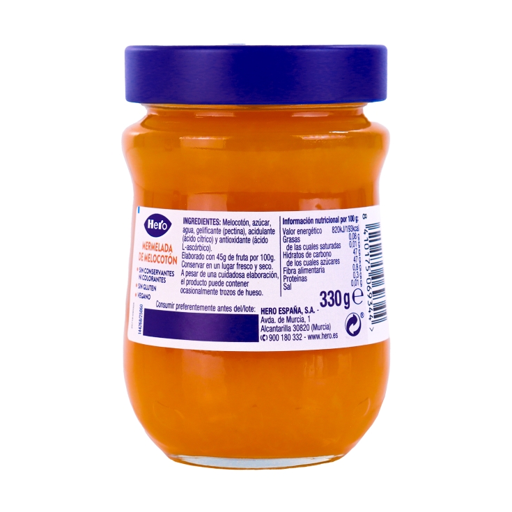 mermelada clásica melocotón, 330g