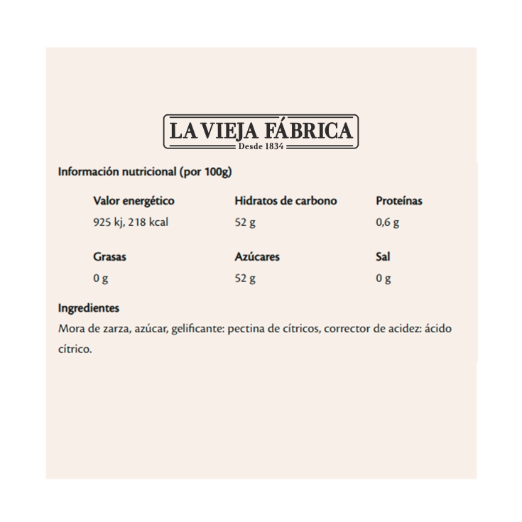 mermelada mora de zarza, 280g