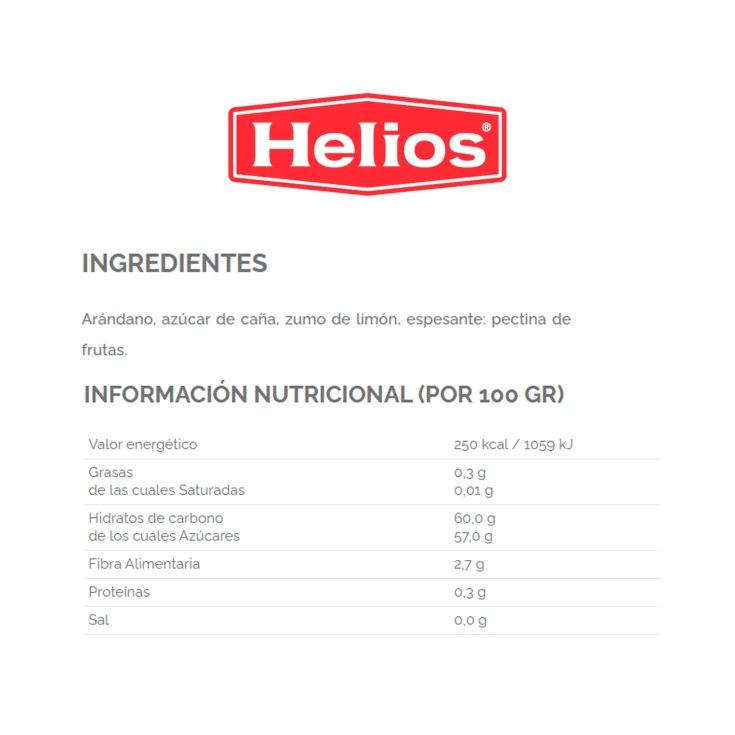 confitura natural arándano, 330g