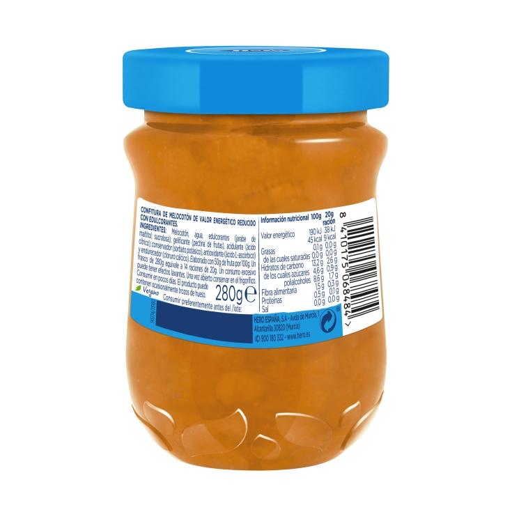 confitura melocotón 0% azúcar añadido, 280g