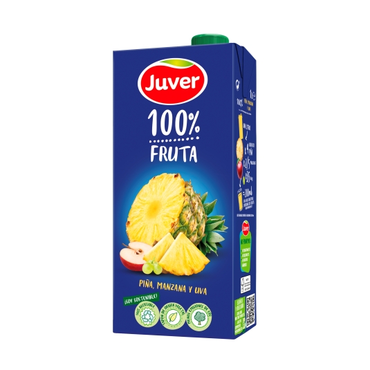 zumo 100% fruta piña/manz/uva, 1l