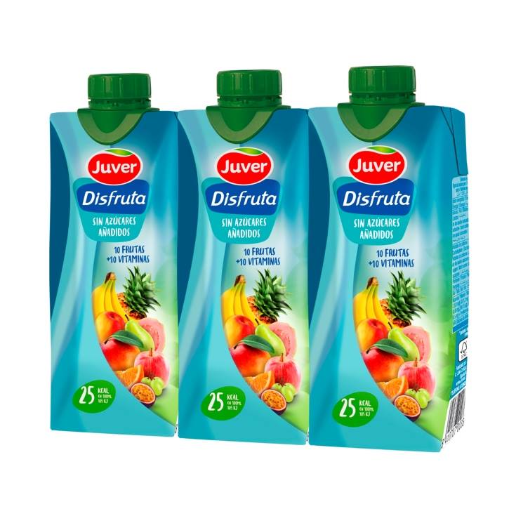 disfruta 10frutas+10vitam. s/a añad330ml,pk-3