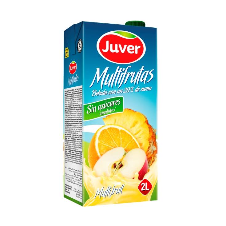 bebida 20% zumo sin azúcar multifrutas, 2l