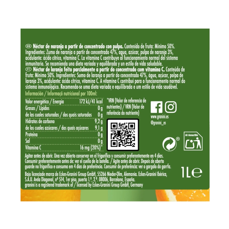néctar naranja, 1l