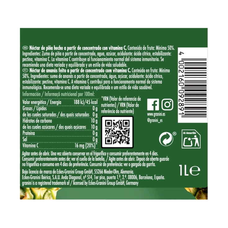 néctar piña, 1l